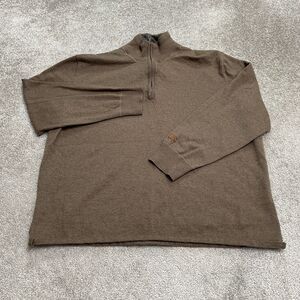 The North Face 1/4 Zip Pullover Sweater Mens XXL Brown Wool Blend Casual Knit